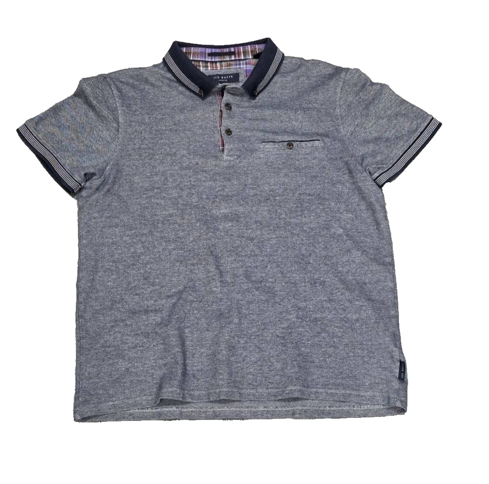 Ted Baker Mens Pool Short Sleeve cotton collar Gray Sz Small A005422